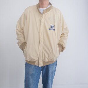 Vintage '80s General Motors Beige Zip Up Bomber Style Jacket XL By Holloway